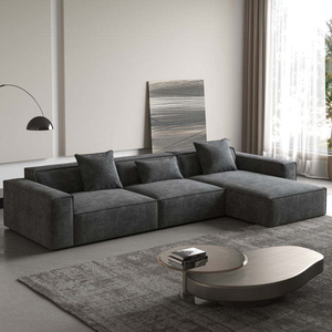 Ensemble de canapé modulaire en cuir véritable avec pieds en acier inoxydable rembourrés de mousse, design moderne pour salon, petit <span class=keywords><strong>appartement</strong></span> - Product Image 6