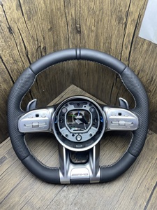 Volant sport <span class=keywords><strong>AMG</strong></span> en cuir et fibre de carbone pour <span class=keywords><strong>Mercedes</strong></span> Benz <span class=keywords><strong>C</strong></span> E S G GLE GLS GLC CLS W213 W222 W205 C63, nouvelle édition améliorée - Product Image 1