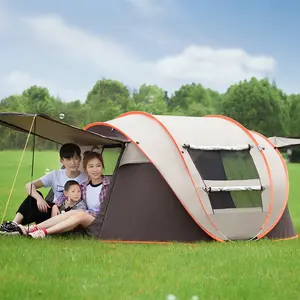 Camping al aire libre de 3-4 personas completamente automática campo acampar impermeable de construcción libre de apertura rápida tienda