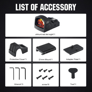 Mira telescópica Ohhunt IP65 con punto rojo táctico mini de 2M, función Shake Awake y montura de 21mm, compatible con R&R Cut - Product Image 6