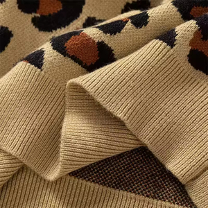 เสื้อสเวตเตอร์แขนยาวสไตล์เกาหลีสำหรับเด็กผู้หญิงแรกเกิด เสื้อกันหนาวลายเสือดาว คอกลม ผ้าถัก - Product Image 6