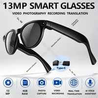Lunettes Intelligentes CY02 avec Caméra 13MP, Assistant Vocal IA, Commande par Bouton Tactile pour Appels et Enregistrement Vidéo, et Fonction de Traduction