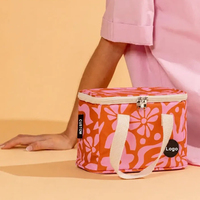 Sac isotherme pliable et portable de luxe personnalisé avec logo pour femme, idéal pour le voyage, la plage et les pique-niques, motif floral vintage, vente en gros