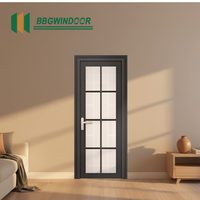 Cadre de porte battante en alliage d'aluminium et verre Lukliving, moderne, pour salle de bain, salon, villa, isolation thermique et phonique, personnalisable