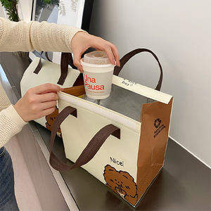 Sac isotherme pour la restauration rapide à emporter, avec logo imprimé personnalisé, bande adhésive bon marché, non tissé - Product Image 6