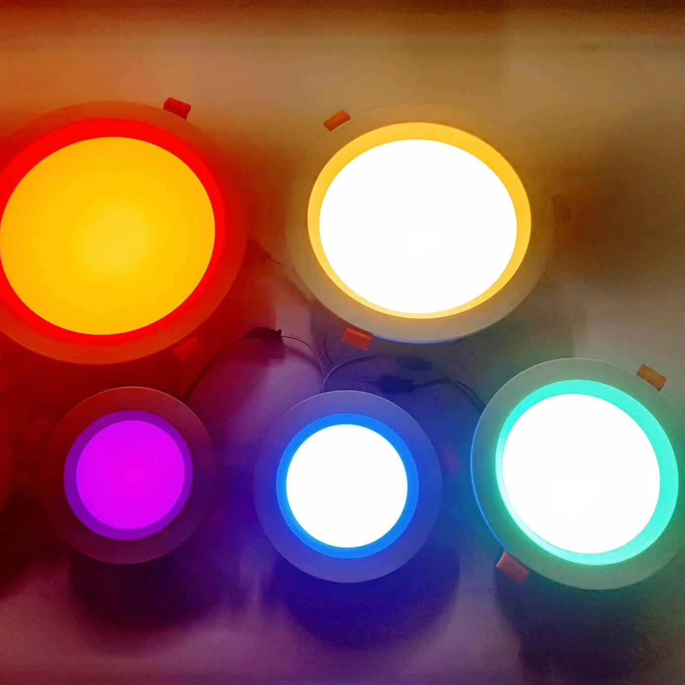 Встраиваемые потолочные светильники RGB, 5 проводов, 24 В, 8 Вт, 15 Вт, 20 Вт, 30 Вт, 40 Вт, WS2811