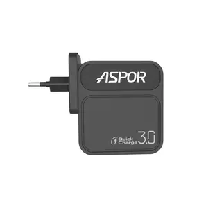 Aspor A828 High Quality 18W20W30W Cell Phone Charger Portable Charger QC 3.0 Fast Charging 1 USB Wall Charger Cargador Chargeur