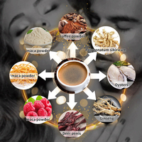 Café instantané énergétique puissant aux herbes et extrait de Maca pour hommes, sachet sucré