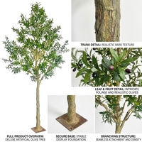 Arbre d'olivier décoratif synthétique de 300 cm de haut, grand arbre d'olivier artificiel, plante ornementale, faux arbre pour la décoration
