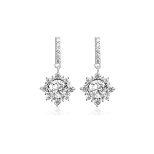 Boucles d'oreilles pendantes en diamant de laboratoire de luxe, deux carats, or massif, bijoux fins, écologiques, élégantes, pour un usage quotidien, cadeau pour femme - Product Image 1