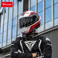 Casque de moto intégral Motowolf, nouveau modèle, avec aileron arrière, homologué DOT