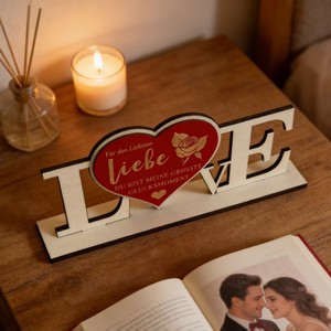 Ornement en bois en forme de cœur d'amour, taille moyenne, cadeau pour la Saint-Valentin, décoration intérieure, cadeau pour couple - Product Image 3