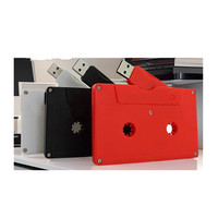 Clé USB personnalisée en forme de cassette audio 1 Go-32 Go, design cassette, mémoire 128 Go