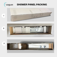 Système de panneau de douche multi-jets en aluminium économique et fiable avec jets corporels, finition noire, noyau de vanne en laiton