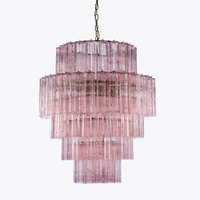 Luminaire Murano moderne personnalisé Lampe suspendue en verre gris fumée Lustre de décoration d'intérieur pour salon