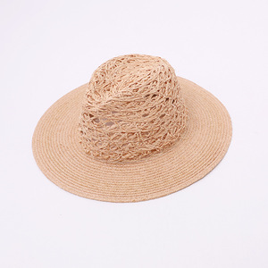 <span class=keywords><strong>Sombrero</strong></span> de Sol de Rafia Calado Estilo Vintage Francés para Mujer, Ala Ancha, Tejido, Estilo Panamá, para Verano y Vacaciones en la Playa - Product Image 1