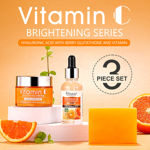 Disaar Vente en Gros Coffret 3-en-1 Vitamine <span class=keywords><strong>C</strong></span> Éclaircissant Soin Peau Blanchissant Anti-Taches Savons Crème Produits Anti-Âge - Product Image 2