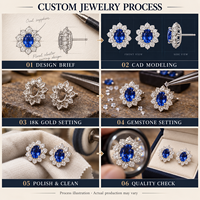 Boucles d'oreilles clous de luxe Huairuogu en saphir bleu de laboratoire, taille poire, personnalisées en or blanc 10K 14K 18K, bijoux halo en forme de goutte d'eau, vente en gros