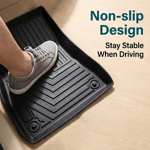 Ensemble complet de tapis de sol de voiture en TPE écologique 5D, imperméables, en caoutchouc, pour Tesla Model 3, antidérapants, faciles à nettoyer - Product Image 3