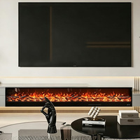 Cheminée électrique artistique de luxe LUXUAN, flamme multicolore, WiFi, Bluetooth, protection contre la surchauffe, pour la décoration de villas, d'hôtels et d'appartements