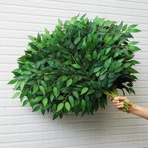 Feuilles d'eucalyptus et de saule artificielles résistantes aux UV, à longue tige pliable pour clôture extérieure et <span class=keywords><strong>jardin</strong></span> - Support OEM - Product Image 4