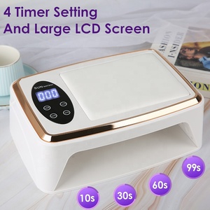 Nieuw Ontwerp 2 In 1 Sungel Polish Nageldroger Met Pu Hand Kussen En High Power 380W Nail Art Tool Sneldrogende Uv Led Nagellamp - Product Image 2