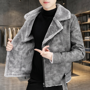 2022 Fashion Thick Leather <b>Jacket</b> for <b>Men</b> Winter Autumn Faux Fur Collar Windproof Warm Brand Clothing - Product Image 3