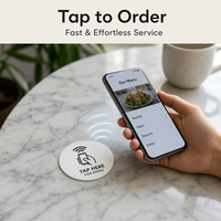 Autocollant de table numérique sans contact en acrylique personnalisé avec NFC pour menu de restaurant, avis et médias sociaux