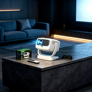 Proyector Portátil HT30PRO Android 11 Ultra HD de 120 Lúmenes con Soporte de Gimbal Integrado, Visualización Diurna, Enfoque Automático, Cine Inteligente - Product Image 1
