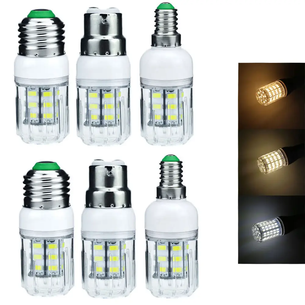 LED電球E27E14 E12 E26 5730SMD 27LED7WLedキャンドル電球コーンランプシャンデリア省エネライトちらつきなしDC12V 24V