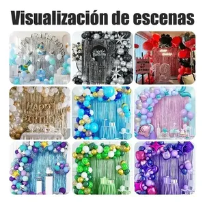 4 pezzi di tende metalliche per decorazioni per feste, stessi colori - Product Image 3