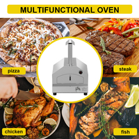 Four à pizza au gaz 16 pouces en acier inoxydable multifonctionnel pour l'extérieur avec cheminée et thermomètre pour les fêtes