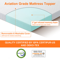 Zwillingsgröße Belüftete Gel-Memory-Foam-Matratzenauflage, Kühlende Blaue Schaumstoff-Bettauflage zur Druckentlastung für Schlafzimmer