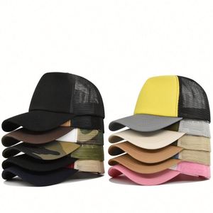 Spring Summer Sponge Soft Top Sun <b>Hat</b> Colorful Breathable Mesh Splicing Hip Hop Trucker <b>Hat</b> - Product Image 3