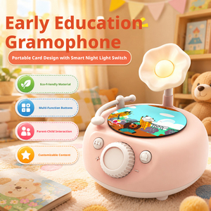 Jouet Gramophone Multifonctionnel <span class=keywords><strong>pour</strong></span> Enfants, Éducation Précoce, Enregistrement Électrique, Lecture Musicale, Lecteur de Cartes Rechargeable, Veilleuse, Poèmes - Product Image 3