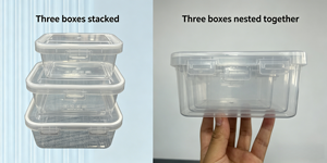 밀폐형 플립 뚜껑 식품 보관 용기 BPA 프리 플라스틱 냉장고 정리함 (향신료, 고기, 과일 보관 가능) 전자레인지 및 냉동고 사용 가능 - Product Image 3