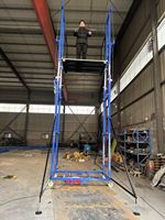 Plateforme élévatrice électrique pour échafaudage, étagères de décoration intérieure et extérieure, entièrement automatique, télécommande, ascenseur pliable