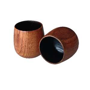 Gobelet à whisky en bois de jujube brûlé artisanal, gobelet vintage à gros ventre, vaisselle écologique pour la maison, le camping, cadeau pour homme - Product Image 1