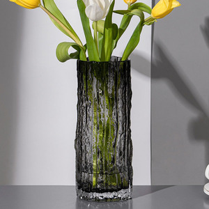 <span class=keywords><strong>Grand</strong></span> <span class=keywords><strong>Vase</strong></span> en Verre de Luxe Haut de Gamme, Design Glacier <span class=keywords><strong>Transparent</strong></span>, Style Moderne pour Composition Florale de Table, Décoration de Salon - Product Image 2