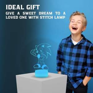 Lámpara LED de Noche con Ilusión 3D de Anime Sonic, con Control Remoto y por Aplicación, para Niños, Venta al Por Mayor - Product Image 3