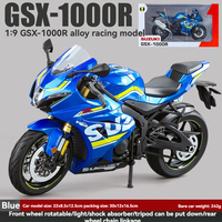 Moulé sous pression 1:9 alliage moto GSX-1000R métal modèle Collection roue avant direction choc abse modèle orption moto modèle jouets