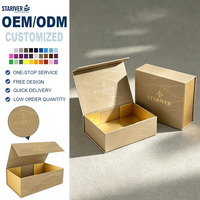 Boîte à fermeture magnétique dorée élégante et écologique, emballage cadeau rigide pliable avec logo personnalisé pour marques haut de gamme