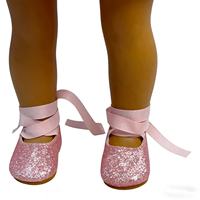 Chaussures plates à lacets pour poupée de 7 cm, paillettes arc-en-ciel, chaussures de princesse, adaptées aux poupées American Girl de 18 pouces, accessoires pour poupées, vente en gros