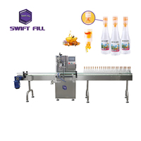 Ligne de production de miel compacte à tête unique contrôlée par PLC avec fonction de désinfection et étiquetage de flacons en verre connectables