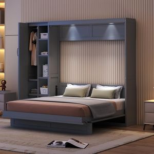 <span class=keywords><strong>Muebles</strong></span> para Co-Living, <span class=keywords><strong>Muebles</strong></span> para Apartamentos Pequeños, Cama Queen Size con Armario, Camas Plegables y Camas Empotradas en la Pared con Luces de Lectura - Product Image 1