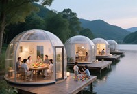 Tente à bulles transparente dôme en polycarbonate maison préfabriquée pour villa en plein air restaurant hôtel-prix d'usine