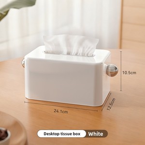 Caja de pañuelos multiusos de plástico minimalista de gran capacidad para mesas de comedor y de café, organización diaria para la sala de estar - Product Image 6