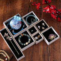 Boîte à bijoux rigide au design vintage avec couvercle supérieur et inférieur, boîte cadeau artisanale pour sachets, emballage pour bracelets et bijoux, vente en gros