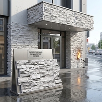Revêtement mural en pierre artificielle PU, panneau mural extérieur en polyuréthane, panneau mural en pierre 3D, panneau mural intérieur en briques, vente en gros d'usine