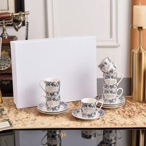 Ensemble de tasses et soucoupes à café en céramique de luxe, petit service à thé de l'après-midi pour la famille, cadeau exquis de haute qualité pour la Turquie, tasse et soucoupe - Product Image 2